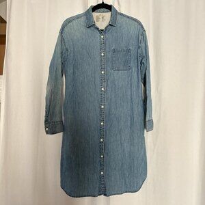 Denim Muji Dress With Long Sleeves